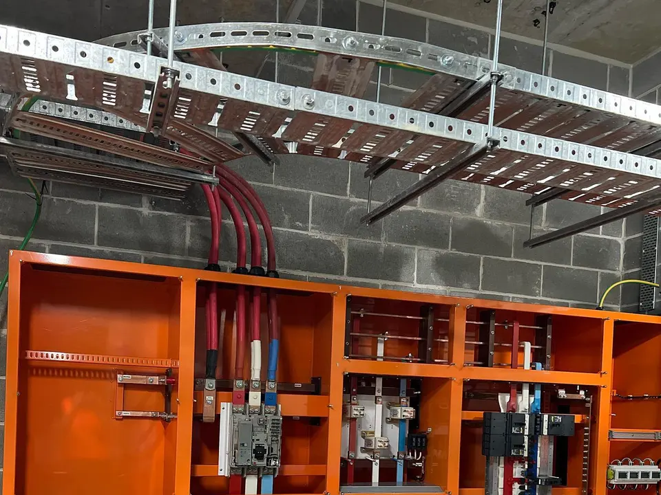 Commercial distribution board on a construction site